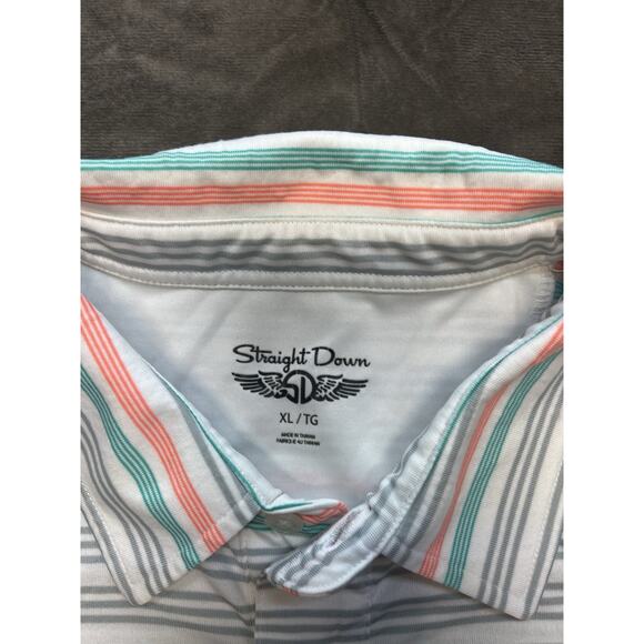 Straight Down Golf Performance Polo Shirt Striped Los Cabos Quivira Golf Club xl - Picture 4 of 6